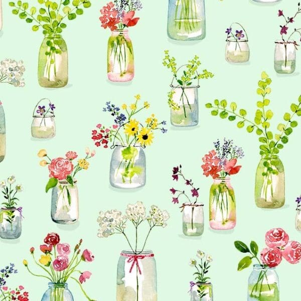 Picnic by the Lake Mason Jars 9836 Green