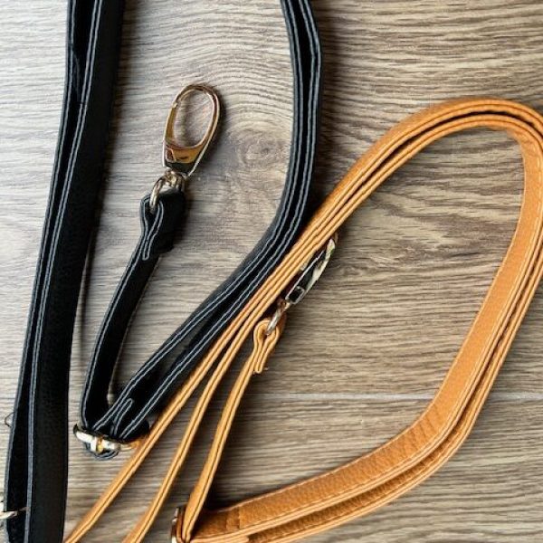 Handbag Shoulder Straps Faux Leather Black or Tan
