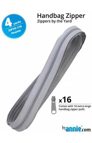 By Annie Zipper by the Yard 4Yd - Pewter