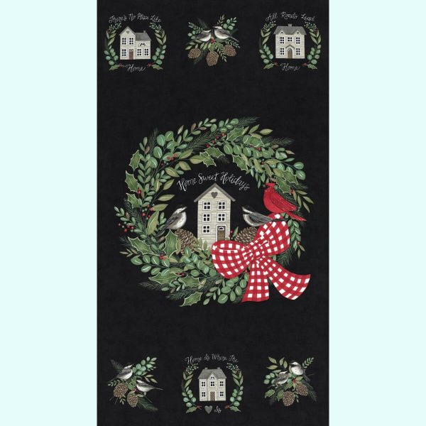 Quilting_fabric_online_patchwork_fabric_shops_garfield_pakenham_warragul_drouin_berwick_melbourne_victoria_australia_panels_fabrics_pre-cuts_quality_christmas_holidas_at_home_deb_strain_black_wreath