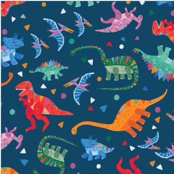 Rainbow Dino Dinosaur Fabric