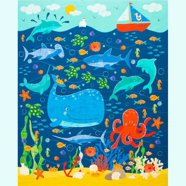 Quilting_fabric_online_patchwork_fabric_shops_garfield_pakenham_warragul_drouin_berwick_melbourne_victoria_australia_panels_fabrics_pre-cuts_quality_under_the_sea_fish_whales