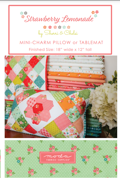 Strawberry Lemonade Mini Charm Pillow Free Pattern